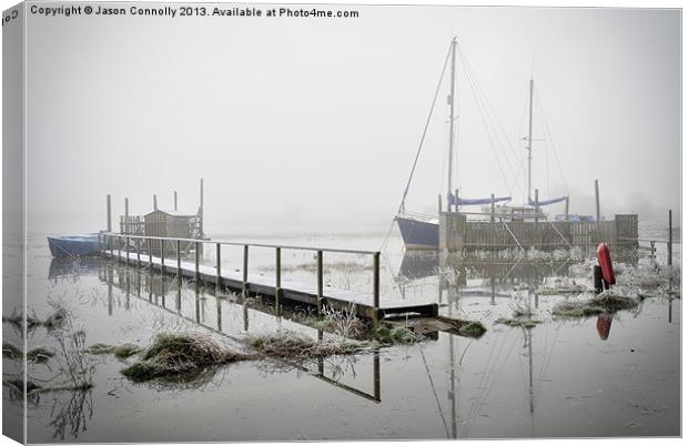 Frosty And Flooded Canvas Print by Jason Connolly