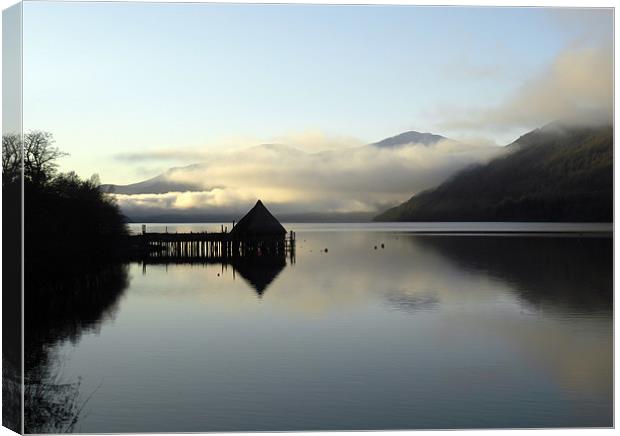 The Crannog on Loch Tay Canvas Print by Ian Potter