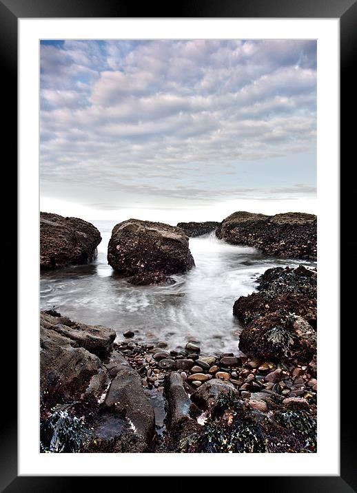Auchmithie Beach and Harbour, Scotland Framed Mounted Print by Ian Potter