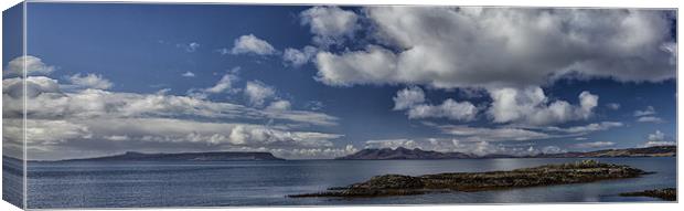 Rhum and Eigg Scotland Panorama Canvas Print by Derek Beattie