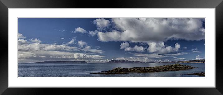 Rhum and Eigg Scotland Panorama Framed Mounted Print by Derek Beattie