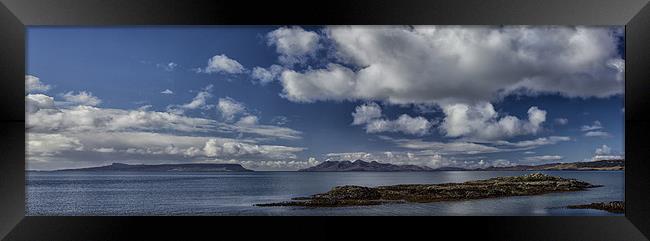 Rhum and Eigg Scotland Panorama Framed Print by Derek Beattie