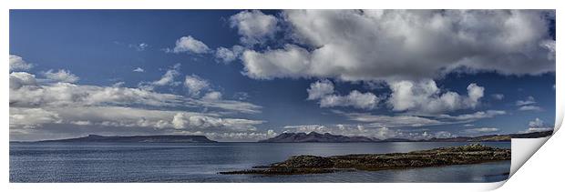 Rhum and Eigg Scotland Panorama Print by Derek Beattie
