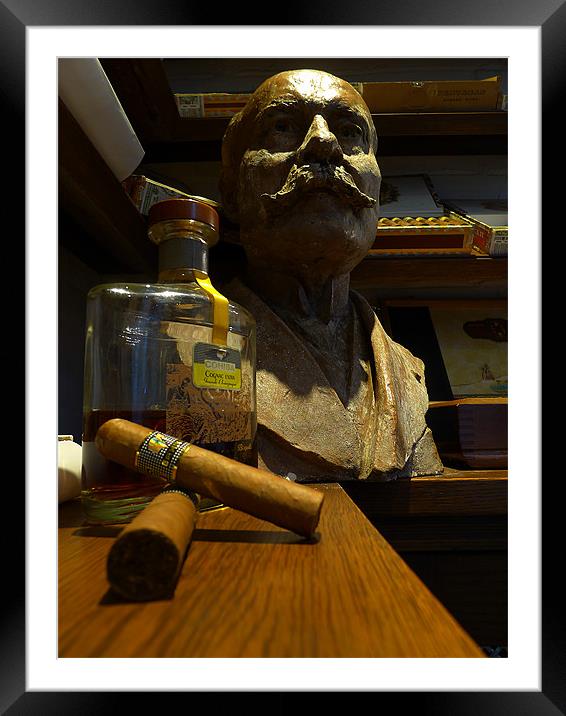 Cuban Cigars and Cognac Framed Mounted Print by Oxon Images
