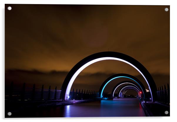 The Falkirk Wheel arches Acrylic by Ian Potter