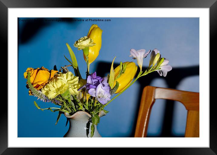 Yellow and Purple flower mix Framed Mounted Print by Chris Wooldridge