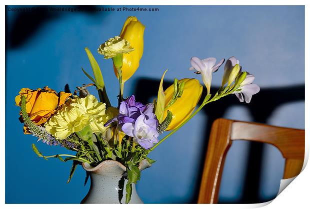 Yellow and Purple flower mix Print by Chris Wooldridge