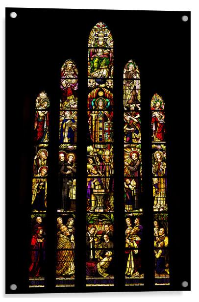 St Marys Monastery Stain Glass Window Acrylic by Jamie Moffat