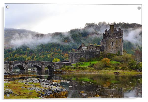 Majestic Eilean Donan Castle Acrylic by Debra Horne