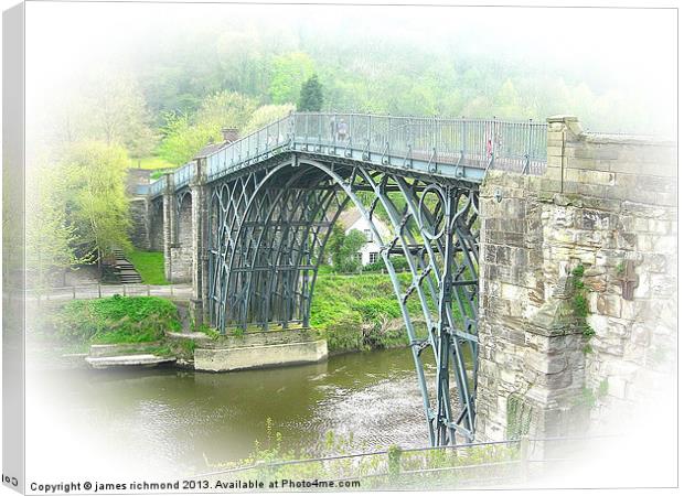 The Iron Bridge at Ironbridge - 2 Canvas Print by james richmond