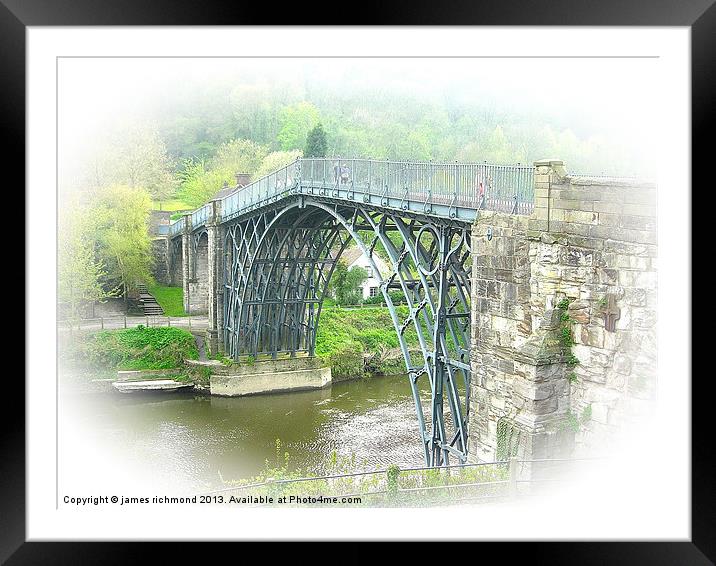 The Iron Bridge at Ironbridge - 2 Framed Mounted Print by james richmond