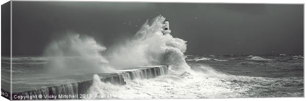 Crashing Waves Canvas Print by Vicky Mitchell