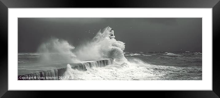 Crashing Waves Framed Mounted Print by Vicky Mitchell