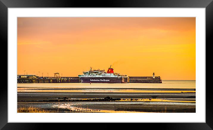Arran Ferry at Ardrossan Harbour Framed Mounted Print by Tylie Duff Photo Art