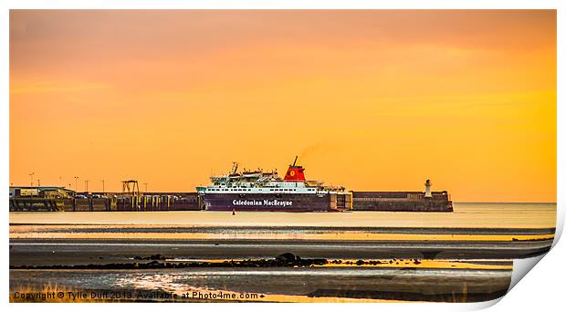 Arran Ferry at Ardrossan Harbour Print by Tylie Duff Photo Art