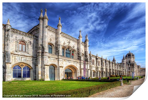 Monastery dos Jeronimos Lisbon Print by Wight Landscapes