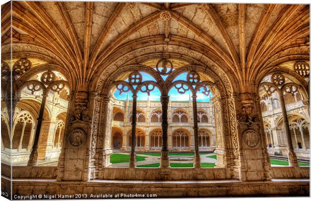 Cloisters Of Monastery dos Jeronimos Canvas Print by Wight Landscapes