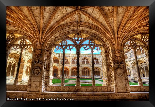 Cloisters Of Monastery dos Jeronimos Framed Print by Wight Landscapes