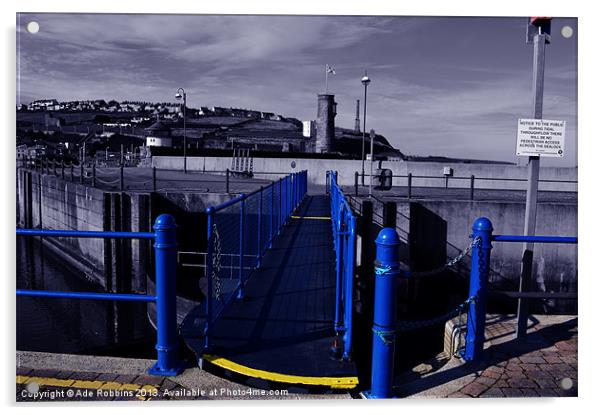 Blue Bridge Walkway Acrylic by Ade Robbins