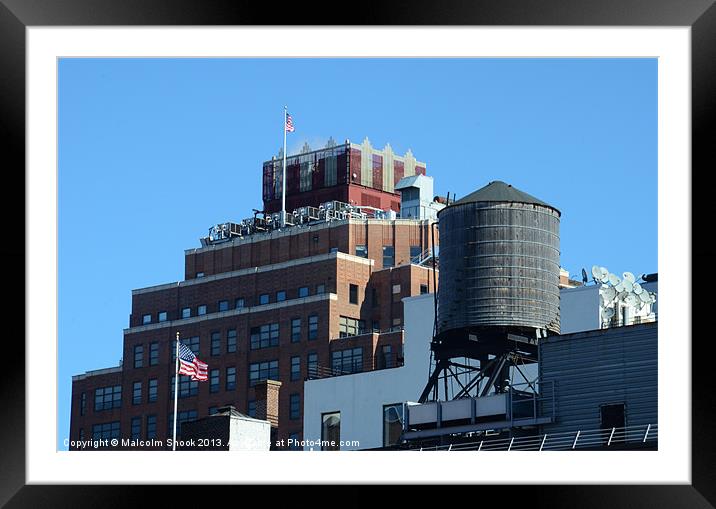 Old Glory In New York Framed Mounted Print by Malcolm Snook