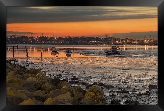 Holes Bay Poole at Sunset Framed Print by Jennie Franklin