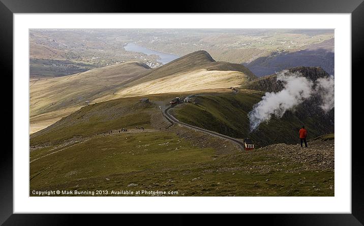 A view down from Snowdon Framed Mounted Print by Mark Bunning