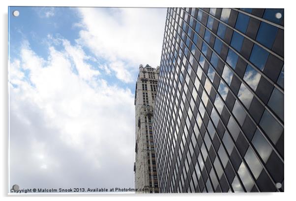 New York Sky Acrylic by Malcolm Snook
