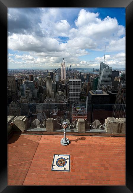 Empire State from GE building Framed Print by Gary Eason
