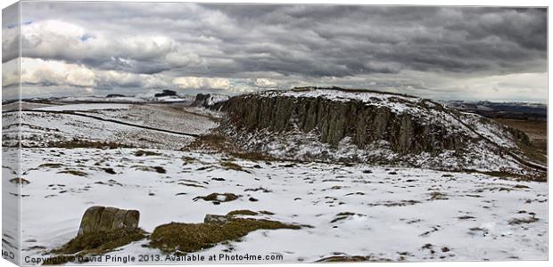 Peel Crags in Winter Canvas Print by David Pringle