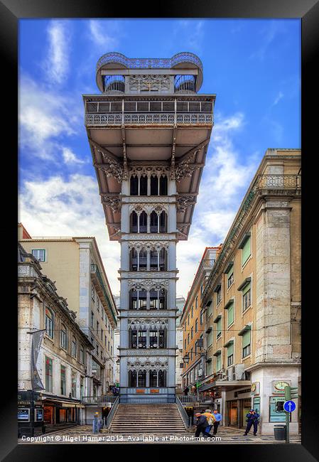 Santa Justa Elevator Framed Print by Wight Landscapes