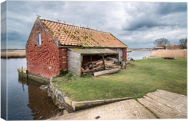 Boathouse at Stokesby Canvas Print by Stephen Mole