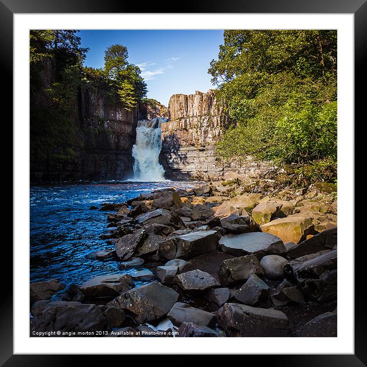 High Force Waterfall Framed Mounted Print by Angie Morton