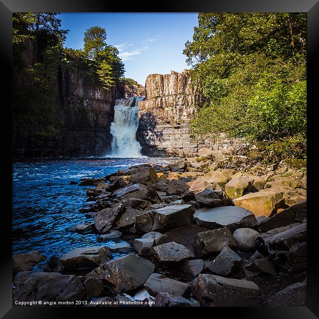 High Force Waterfall Framed Print by Angie Morton