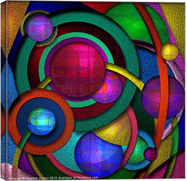 Orbiting Spheres Canvas Print by Stephen Conroy