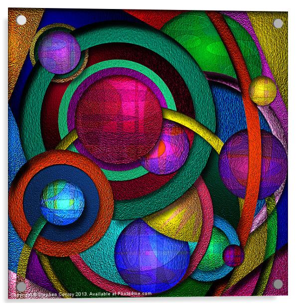 Orbiting Spheres Acrylic by Stephen Conroy