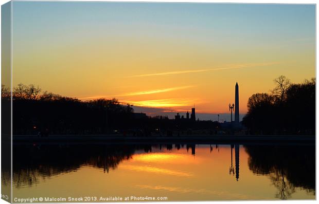 Sunset From Capitol Hill Canvas Print by Malcolm Snook