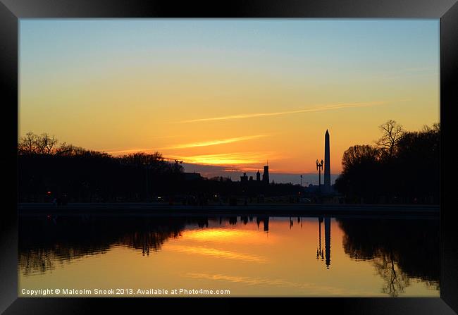 Sunset From Capitol Hill Framed Print by Malcolm Snook