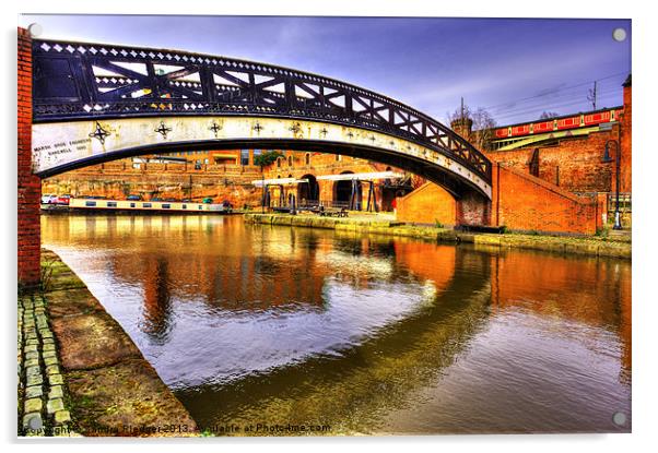 Bridge over the River Medlock Acrylic by Sandra Pledger