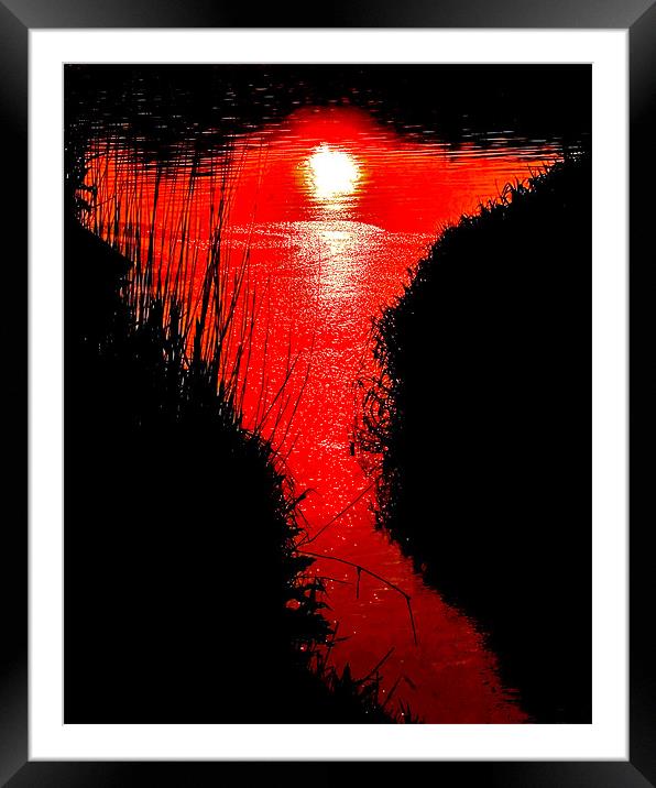Red River Sunset Framed Mounted Print by Mike Gorton