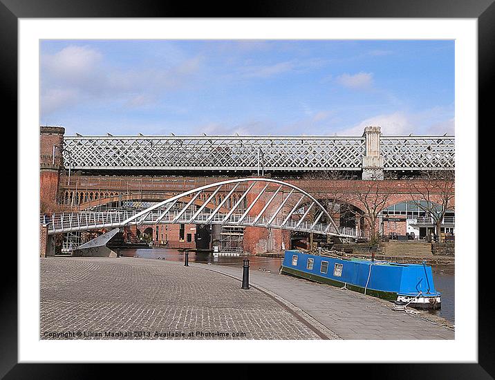 Merchants Bridge and Railway Viaduct Framed Mounted Print by Lilian Marshall