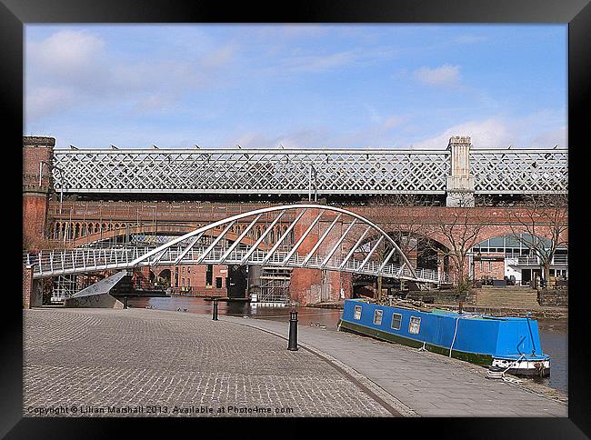 Merchants Bridge and Railway Viaduct Framed Print by Lilian Marshall