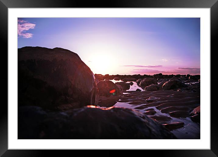 Seascale Sunset Framed Mounted Print by Rudy Monthy
