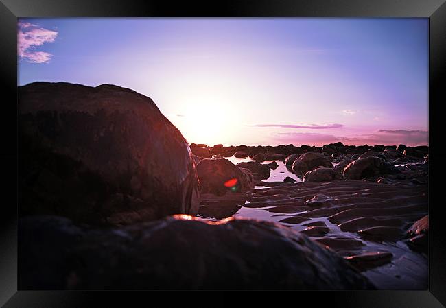 Seascale Sunset Framed Print by Rudy Monthy