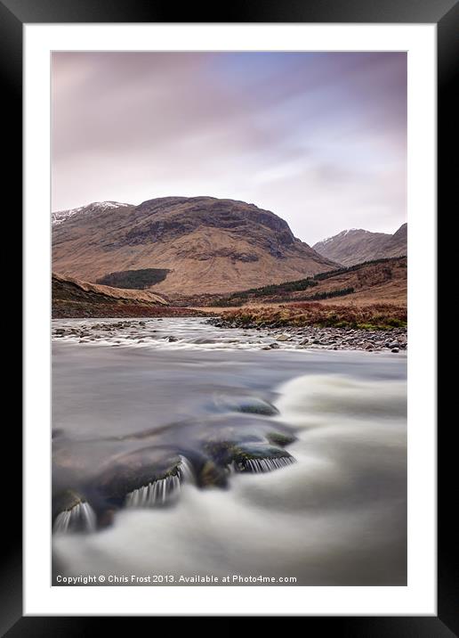 Flowing River Etive Framed Mounted Print by Chris Frost