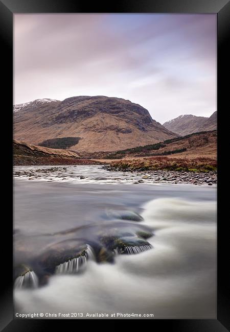 Flowing River Etive Framed Print by Chris Frost
