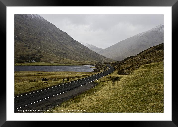 The Road to Glencoe Framed Mounted Print by Buster Brown