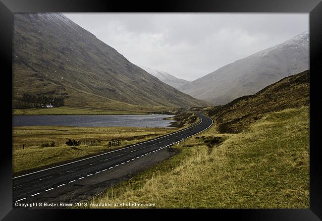 The Road to Glencoe Framed Print by Buster Brown