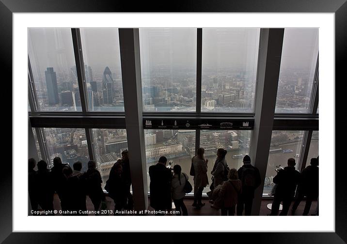 Viewing at The Shard Framed Mounted Print by Graham Custance