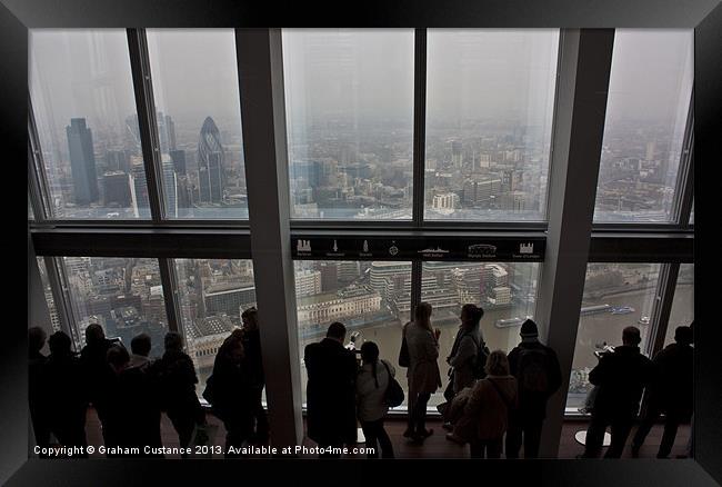 Viewing at The Shard Framed Print by Graham Custance