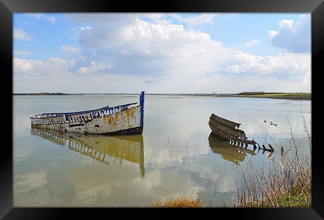 Maldon Essex shipwrecks  Framed Print by Diana Mower